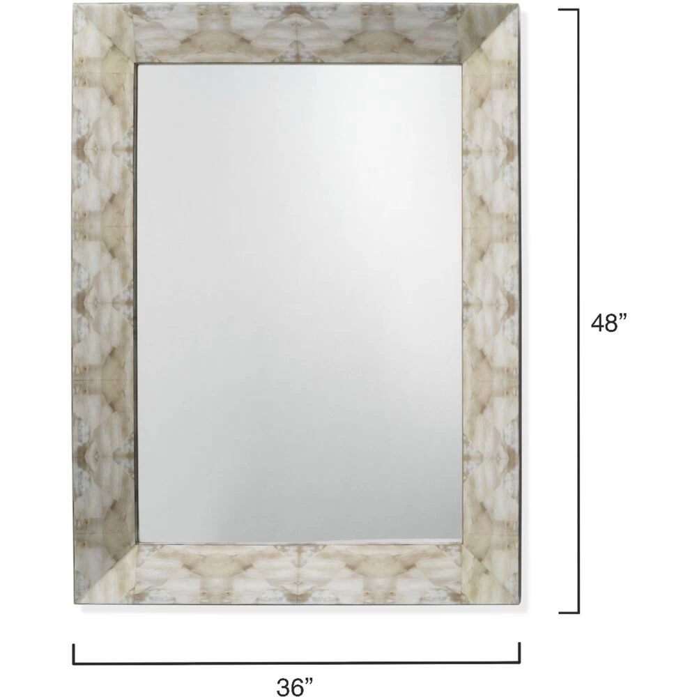 Fragment 48 X 36 Inch Light Grey & Beige Faux Horn Mirror 3 Fragment 48 X 36 Inch Light Grey & Beige Faux Horn Mirror - Image 3