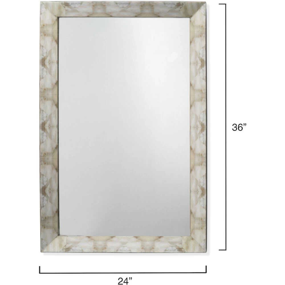 Fragment 36 X 24 Inch Light Grey & Beige Faux Horn Mirror 3 Fragment 36 X 24 Inch Light Grey & Beige Faux Horn Mirror - Image 3
