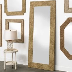 Harbor 80 X 35 Inch Natural Seagrass Floor Mirror -Jamie Young Co Shop 6harb mifl 5