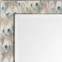 Plume 33 X 25 Inch White Peacock Lacquer Wall Mirror 9 Plume 33 X 25 Inch White Peacock Lacquer Wall Mirror -Jamie Young Co Shop 6plum rectwh 3