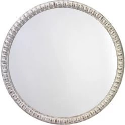 Audrey Beaded 30 X 30 Inch White Wood Mirror