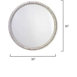 Audrey Beaded 30 X 30 Inch White Wood Mirror -Jamie Young Co Shop 7audr miwh 2