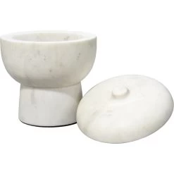 Bennett 7.25 X 6 Inch Storage Bowl With Lid, Large -Jamie Young Co Shop 7benn lgwh 9