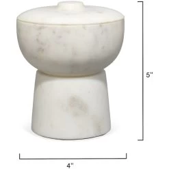 Bennett 5 X 4 Inch Storage Bowl With Lid, Small 11 Bennett 5 X 4 Inch Storage Bowl With Lid, Small -Jamie Young Co Shop 7benn smwh 2