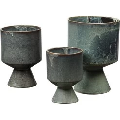 Berkeley Royal Blue Ceramic Pots, Set Of 3