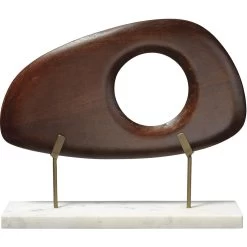 Betty Dark Wood And White Marble Long Wood Object