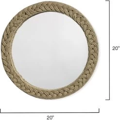 Braided Round 20 X 20 Inch Jute Mirror -Jamie Young Co Shop 7brai lgju 5