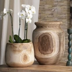 Brea 13.5 X 12 Inch Wooden Vase -Jamie Young Co Shop 7brea vawd 11