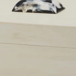 Constantine 12 X 7 Inch Cream Resin W/ Horn Accent Large Rectangle Box -Jamie Young Co Shop 7cons bxcr 3