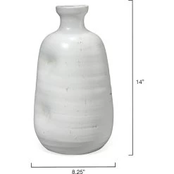 Dimple 14 X 8.25 Inch Vase In Matte White Ceramic -Jamie Young Co Shop 7dimp vawh 5