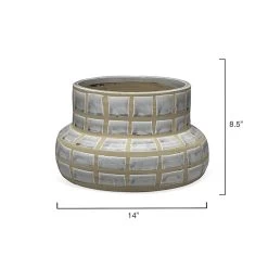 Grid Ceramic 14 X 9 Inch Vase -Jamie Young Co Shop 7grid vagr 2