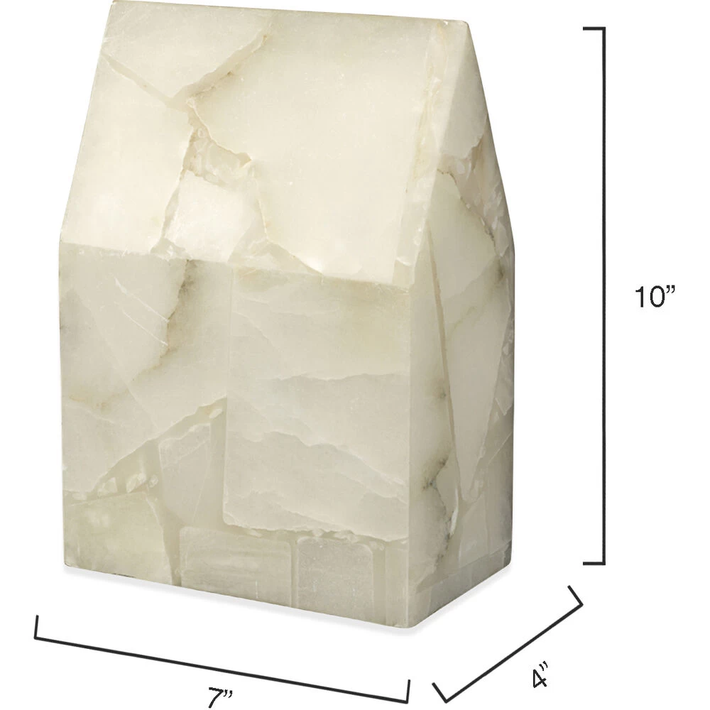 Tall House Alabaster Decorative Object 3 Tall House Alabaster Decorative Object - Image 3