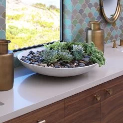 Marble 24 X 4.75 Inch Bowl -Jamie Young Co Shop 7marb xlwh 5