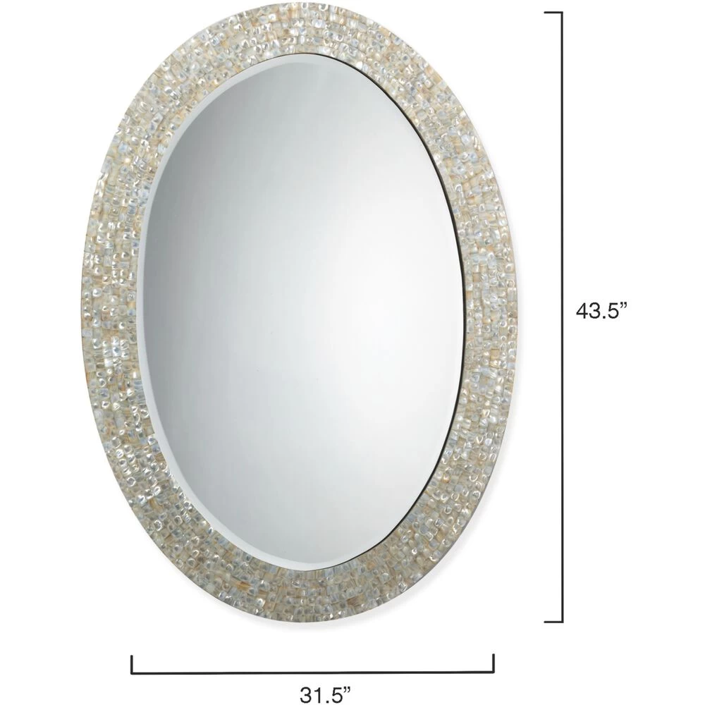 Oval 44 X 32 Inch Mother Of Pearl Mirror 3 Oval 44 X 32 Inch Mother Of Pearl Mirror - Image 3