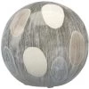 Painted Cream / White And Black Ceramic Sphere