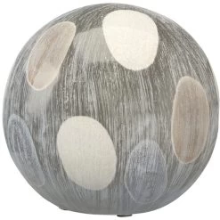 Painted Cream / White And Black Ceramic Sphere