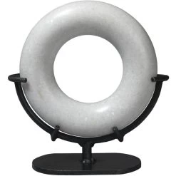 Round And Round We Go White Marble Marble Ring Table Decor