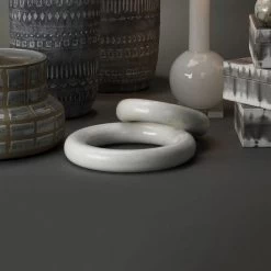 Round And Round We Go White Marble Marble Ring Table Decor 7 Round And Round We Go White Marble Marble Ring Table Decor -Jamie Young Co Shop 7ring smwh 2
