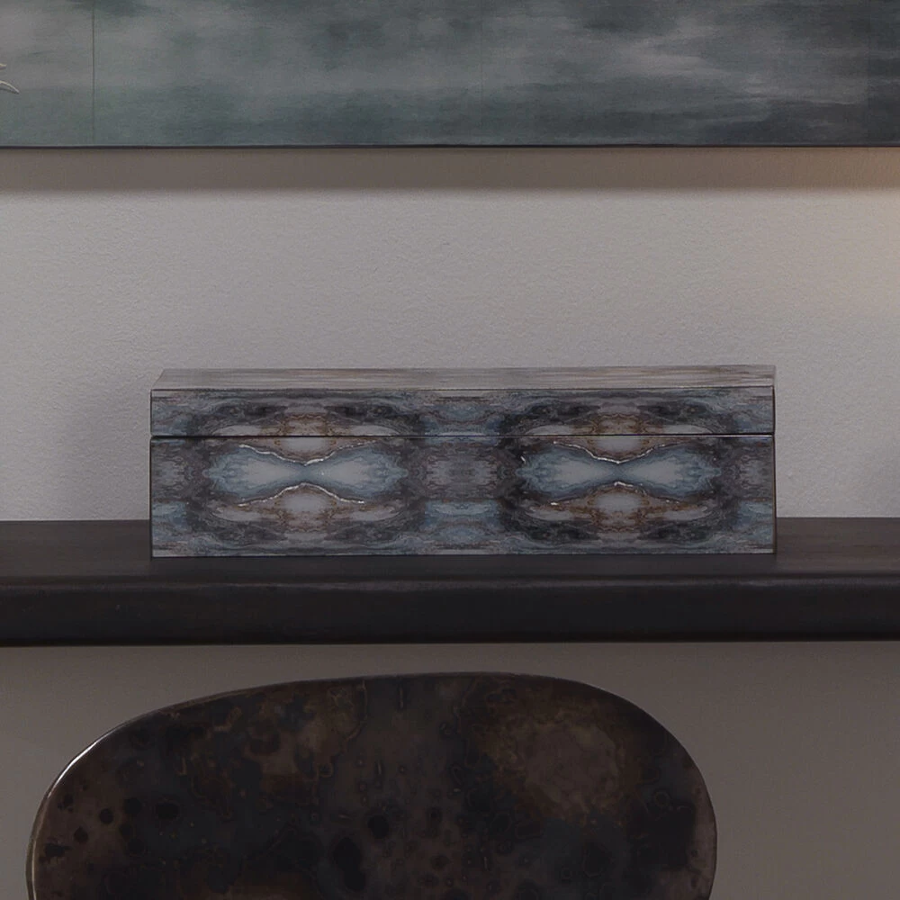 Rorschach 17 X 7 Inch Indigo Blue Lacquer Long Box 4 Rorschach 17 X 7 Inch Indigo Blue Lacquer Long Box - Image 4