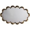 Scalloped 36 X 23 Inch Antique Brass Mirror