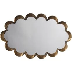 Scalloped 36 X 23 Inch Antique Brass Mirror