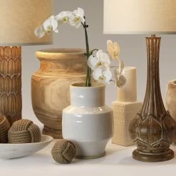 Solstice Ceramic 13 X 9 Inch Vase -Jamie Young Co Shop 7sols vawh 4