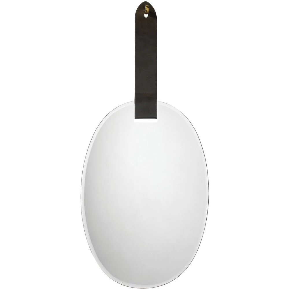 Tether 49 X 32 Inch Charcoal Grey W/ Antique Brass Decorative Knob Wall Mirror 1 Tether 49 X 32 Inch Charcoal Grey W/ Antique Brass Decorative Knob Wall Mirror