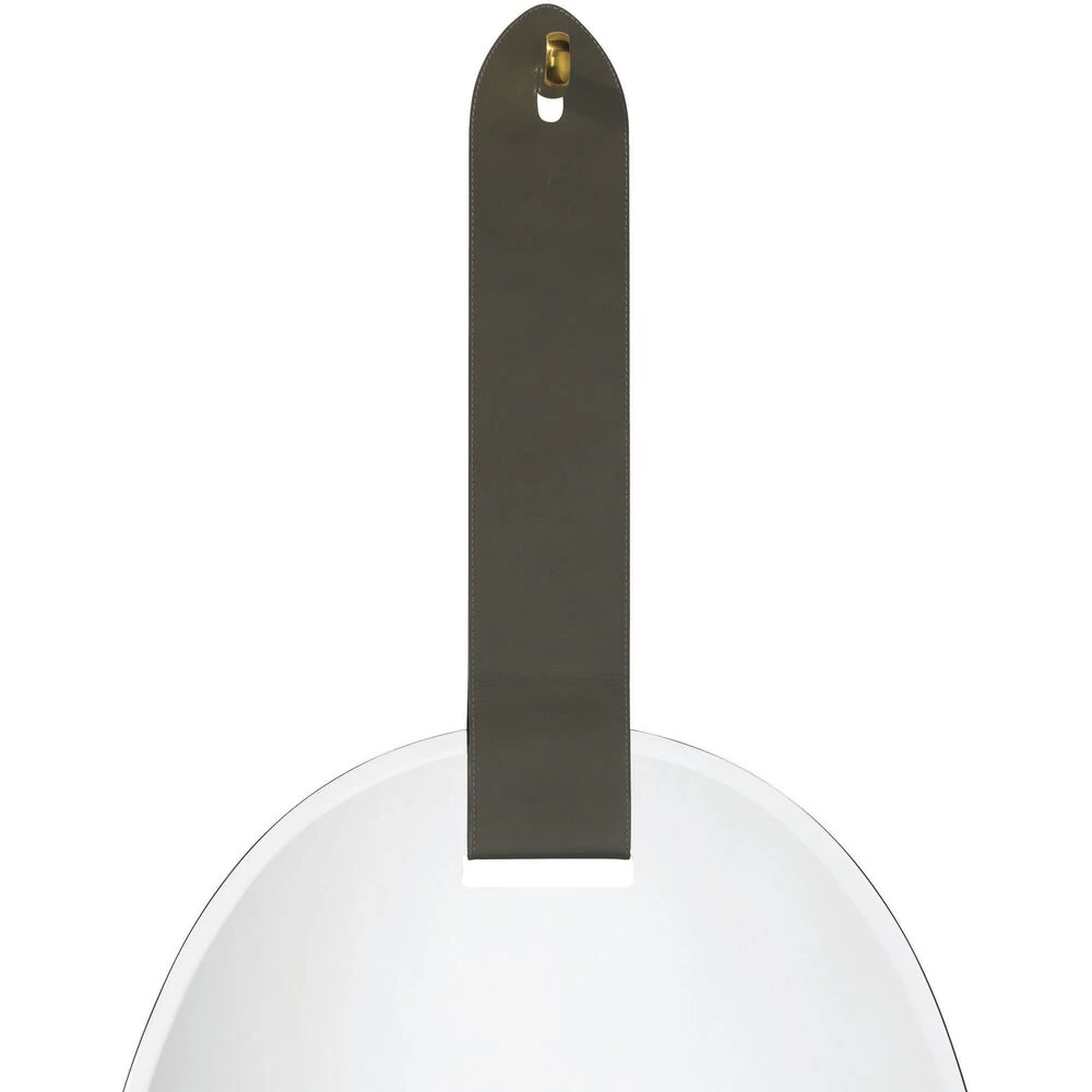 Tether 49 X 32 Inch Charcoal Grey W/ Antique Brass Decorative Knob Wall Mirror 3 Tether 49 X 32 Inch Charcoal Grey W/ Antique Brass Decorative Knob Wall Mirror - Image 3