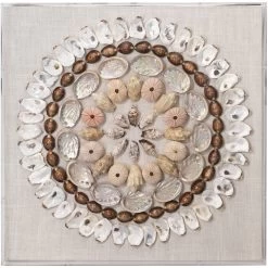 Bondi Acrylic Off White / Brown / Light Pink Shells Wall Art