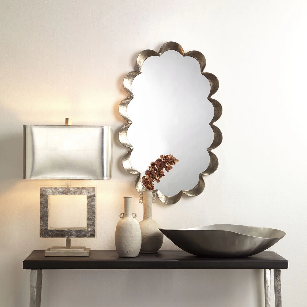 Acropolis 27 Inch 100.00 Watt Grey & Champagne Leaf Table Lamp Portable Light 4 Acropolis 27 Inch 100.00 Watt Grey & Champagne Leaf Table Lamp Portable Light - Image 4