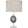 Agate 25.5 Inch 100.00 Watt Natural Lavendar Agate & Antique Brass Table Lamp Portable Light