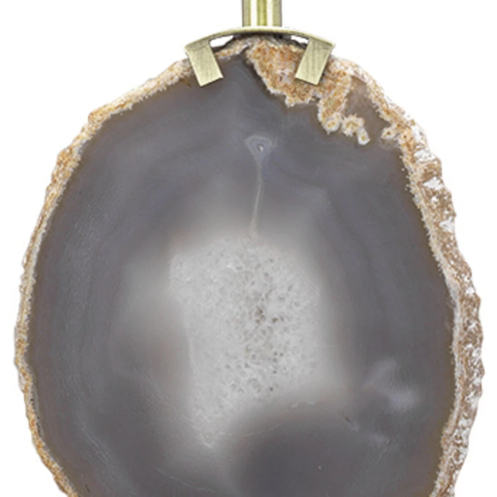 Agate 25.5 Inch 100.00 Watt Natural Lavendar Agate & Antique Brass Table Lamp Portable Light 4 Agate 25.5 Inch 100.00 Watt Natural Lavendar Agate & Antique Brass Table Lamp Portable Light - Image 4