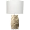 Aldrich 27.5 Inch 100 Watt Light Brown & Off White Reactive Glaze Table Lamp Portable Light