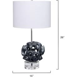 Anya 26 Inch 150.00 Watt Black And Clear Table Lamp Portable Light -Jamie Young Co Shop 9anyatlbk 2