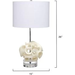 Anya 26 Inch 150.00 Watt White And Clear Table Lamp Portable Light -Jamie Young Co Shop 9anyatlwh 2