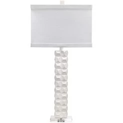 Astor 32 Inch 100.00 Watt Textured Matte White Table Lamp Portable Light