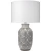 Beatrice 28 Inch 150.00 Watt Grey Patterned Ceramic Table Lamp Portable Light