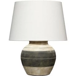 Bernard 20 Inch 150 Watt Beige And Dark Grey Table Lamp Portable Light