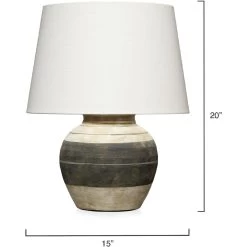 Bernard 20 Inch 150 Watt Beige And Dark Grey Table Lamp Portable Light 7 Bernard 20 Inch 150 Watt Beige And Dark Grey Table Lamp Portable Light -Jamie Young Co Shop 9bernardbedg 2