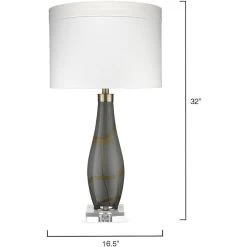 Boa 32 Inch 150.00 Watt Taupe Glass Table Lamp Portable Light -Jamie Young Co Shop 9boatltaupe 5