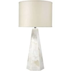 Borealis 37 Inch 150.00 Watt Alabaster Table Lamp Portable Light, Hexagon