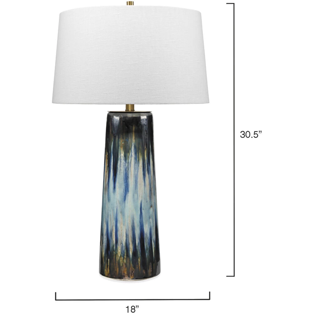 Brushstroke 31 Inch 100.00 Watt Aqua / Dark Blue / Metallic Ombre Reactive Glaze Table Lamp Portable Light 3 Brushstroke 31 Inch 100.00 Watt Aqua / Dark Blue / Metallic Ombre Reactive Glaze Table Lamp Portable Light - Image 3