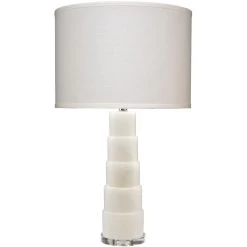Caspian 28 Inch 150.00 Watt White Alabaster Table Lamp Portable Light
