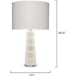 Caspian 28 Inch 150.00 Watt White Alabaster Table Lamp Portable Light -Jamie Young Co Shop 9caspwhd131c 5