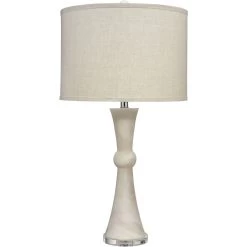 Commonwealth 31 Inch 150.00 Watt White Faux Alabaster Table Lamp Portable Light