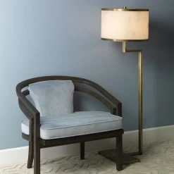 Corso 54 Inch 60.00 Watt White & Antique Brass Floor Lamp Portable Light -Jamie Young Co Shop 9corsflab 1