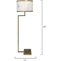 Corso 54 Inch 60.00 Watt White & Antique Brass Floor Lamp Portable Light -Jamie Young Co Shop 9corsflab 5