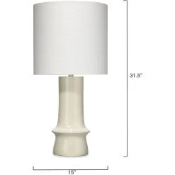 Crest 31.5 Inch 150.00 Watt Eggshell Ceramic Table Lamp Portable Light 9 Crest 31.5 Inch 150.00 Watt Eggshell Ceramic Table Lamp Portable Light -Jamie Young Co Shop 9cresttlegg 2
