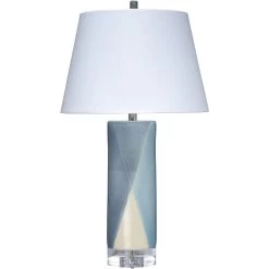 Diamond 18 Inch 100.00 Watt Blue And Cream Table Lamp Portable Light