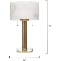 Elancourt 23 Inch 40.00 Watt White & Antique Brass Table Lamp Portable Light -Jamie Young Co Shop 9elantlwhab 5